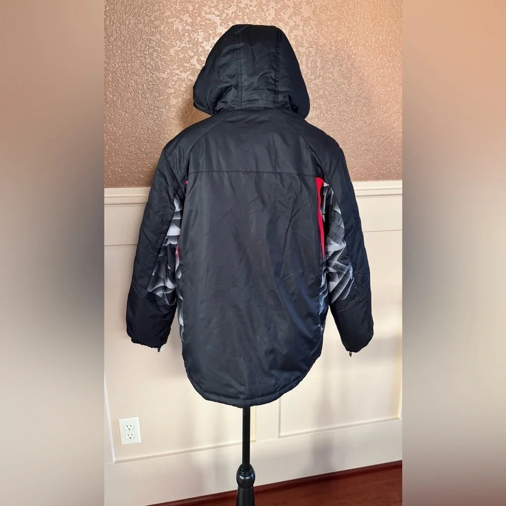 ZeroXposur  Puffy Black Jacket with Red and Gray Accents